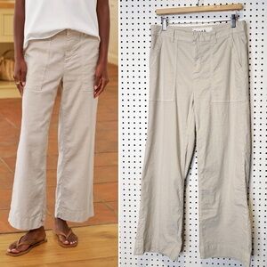 Frank & Eileen | Wexford Patch Pocket Wide-Leg Linen Pant Sz. 8